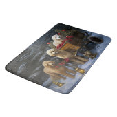 Goldendoodle Snowy Sleigh Kerst Decor Badmat (Gekanteld)