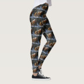 Goldendoodle Snowy Sleigh Kerst Decor Leggings (Rechts)