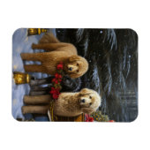 Goldendoodle Snowy Sleigh Kerst Decor Magneet (Horizontaal)