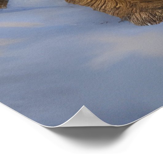 Goldendoodle Snowy Sleigh Kerst Decor Poster (Hoek)