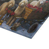 Goldendoodle Snowy Sleigh Kerst Decor Snijplank (Hoek)