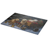 Goldendoodle Snowy Sleigh Kerst Decor Snijplank (Hoek)