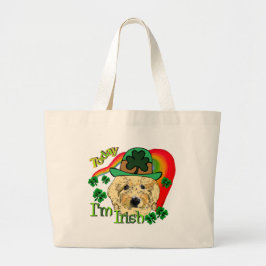 Goldendoodle St. Patrick's Dag Grote Tote Bag