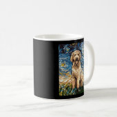 Goldendoodle Sterrennacht Dog Art van AJA Koffiemok (Voorkant rechts)
