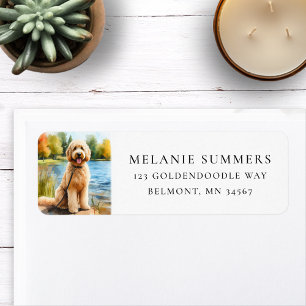Goldendoodle Summer Lake Retouradreslabel Etiket
