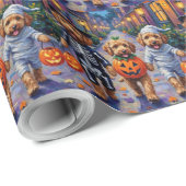 Goldendoodle Trick-or-Treating Halloween Costumes Cadeaupapier (Rol Hoek)