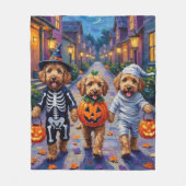 Goldendoodle Trick-or-Treating Halloween Costumes Fleece Deken (Voorkant)