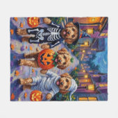 Goldendoodle Trick-or-Treating Halloween Costumes Fleece Deken (Voorkant (Horizontaal))