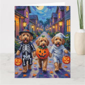 Goldendoodle Trick-or-Treating Halloween kostuums Kaart (Voorkant)