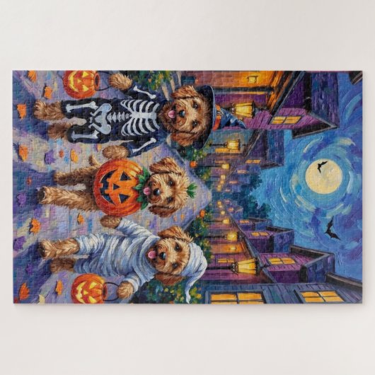 Goldendoodle Trick-or-Treating Halloween kostuums Legpuzzel (Horizontaal)