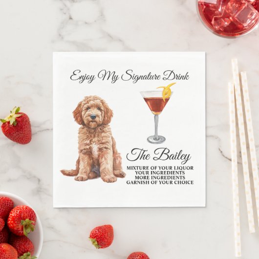 Goldendoodle Trouwhandtekening Drink servetten (Insitu)