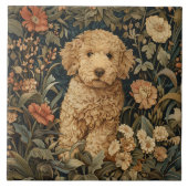 Goldendoodle Tuin Tapestry Doodle Puppy Tegeltje (Voorkant)