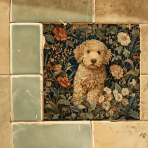 Goldendoodle Tuin Tapestry Doodle Puppy Tegeltje