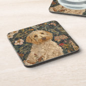 Goldendoodle Tuin Tapestry Verjaardagsfeest Bier Onderzetter (Linkerzijde)