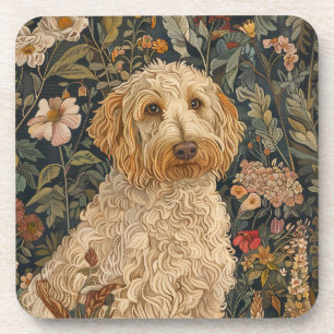 Goldendoodle Tuin Tapestry Verjaardagsfeest Bier Onderzetter