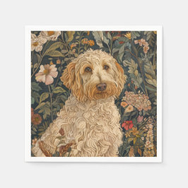Goldendoodle Tuin Tapestry Verjaardagsfeest Servet