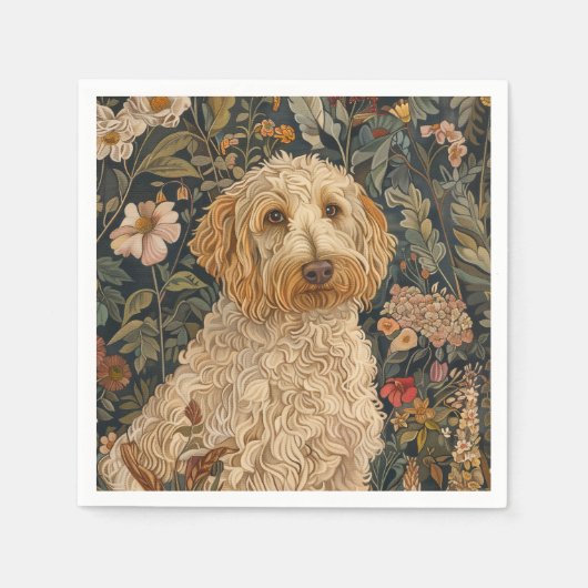 Goldendoodle Tuin Tapestry Verjaardagsfeest Servet (Voorkant)
