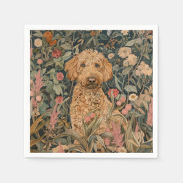 Goldendoodle Tuin Tapestry Verjaardagsfeest Servet
