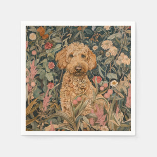 Goldendoodle Tuin Tapestry Verjaardagsfeest Servet