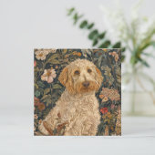 Goldendoodle Tuin Tapijt Verjaardagsfeestje Bedankkaart (Staand voorkant)