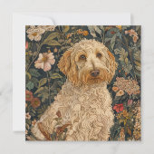 Goldendoodle Tuin Tapijt Verjaardagsfeestje Bedankkaart (Voorkant)