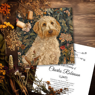 Goldendoodle Tuin Tapijt Verjaardagsfeestje Bedankkaart