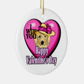Goldendoodle Valentijnsdag Keramisch Ornament (Rechts)