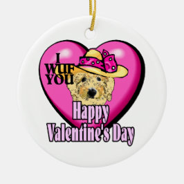 Goldendoodle Valentijnsdag Keramisch Ornament