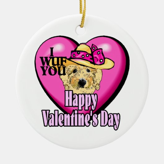 Goldendoodle Valentijnsdag Keramisch Ornament (Voorkant)