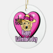 Goldendoodle Valentijnsdag Keramisch Ornament (Links)