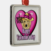 Goldendoodle Valentijnsdag Metalen Ornament (Rechts)