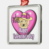 Goldendoodle Valentijnsdag Metalen Ornament (Links)