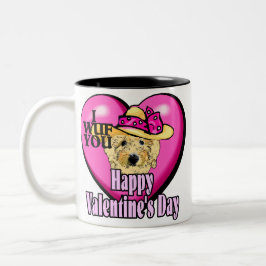 Goldendoodle Valentijnsdag Tweekleurige Koffiemok