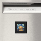 Goldendoodle Van Gogh Sterrennacht Magneet (Insitu (Vaatwasser))