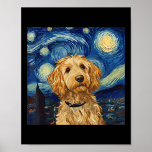 Goldendoodle Van Gogh Sterrennacht Poster