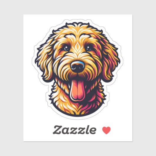 Goldendoodle Vinyl Dog Sticker (Vel)