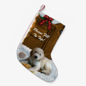 Goldendoodle Vrolijk Kerstfeest Kleine Kerstsok (Voorkant (Hangend))