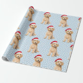 Goldendoodle Waterverf hondenkerst Cadeaupapier (Uitgerold)