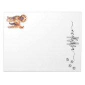 Goldendoodle Waterverf Monogram gepersonaliseerd Notitieblok (Voorkant)
