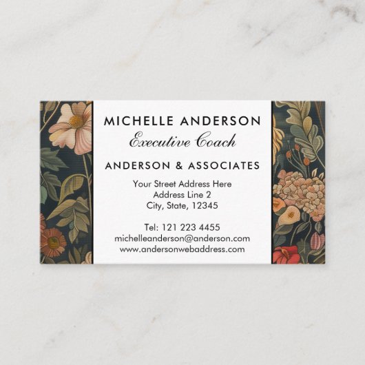 Goldendoodle  William Morris Style Floral Visitekaartje (Voorkant)