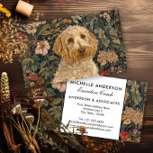 Goldendoodle William Morris Style Floral Visitekaartje