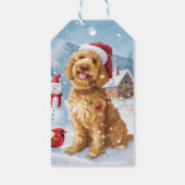 Goldendoodle Winter Wonderland Christmas Joy Cadeaulabel (Achterkant)