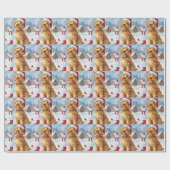 Goldendoodle Winter Wonderland Christmas Joy Cadeaupapier (Vlak)