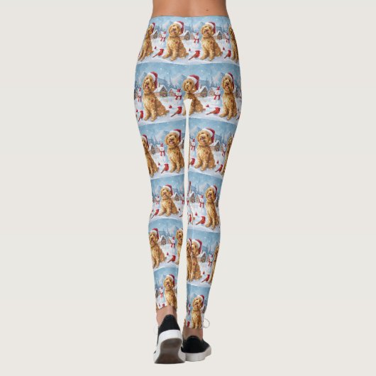 Goldendoodle Winter Wonderland Christmas Joy Leggings (Achterkant)
