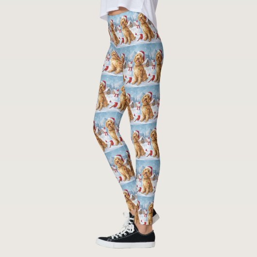 Goldendoodle Winter Wonderland Christmas Joy Leggings (Links)