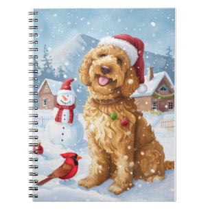 Goldendoodle Winter Wonderland Kerstvreugde Notitieboek