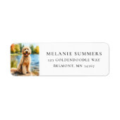 Goldendoodle Zomer Meer Retouradreslabel Etiket (Voorkant)
