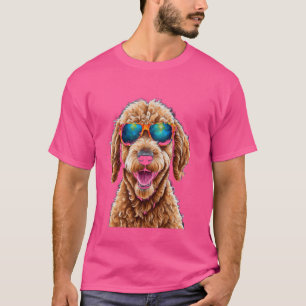 Goldendoodle Zonnebril Golden Doodle Dog Art Prin T-shirt