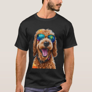 Goldendoodle Zonnebril Golden Doodle Dog Art Prin T-shirt