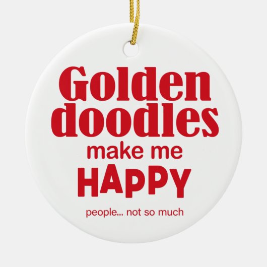 Goldendoodles maken me gelukkig keramisch ornament (Voorkant)